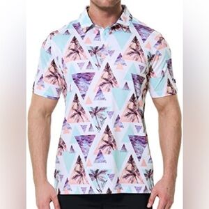 Bad Birdie “Cali” Palm Trees Golf Polo Shirt